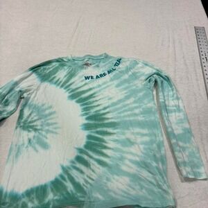 shark FG Green/white tie-dye long sleeve shirt women size medium. SKU66#tiedye